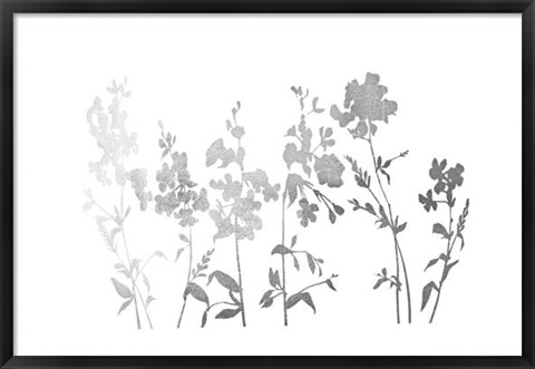Framed Silver Foil Flower Field Print