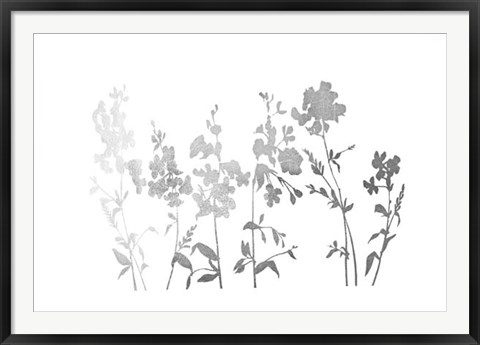 Framed Silver Foil Flower Field Print