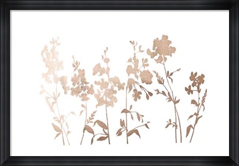 Framed Rose Gold Foil Flower Field Print