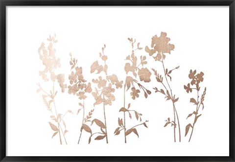 Framed Rose Gold Foil Flower Field Print