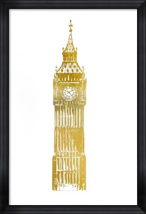 Framed Gold Foil Big Ben Print