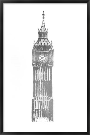 Framed Silver Foil Big Ben Print