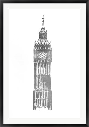 Framed Silver Foil Big Ben Print