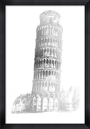 Framed Silver Foil Pisa Print