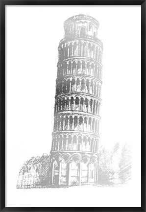 Framed Silver Foil Pisa Print