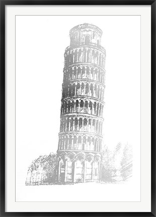 Framed Silver Foil Pisa Print