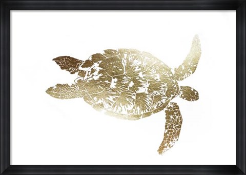 Framed Gold Foil Sea Turtle I Print