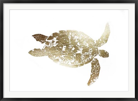 Framed Gold Foil Sea Turtle I Print