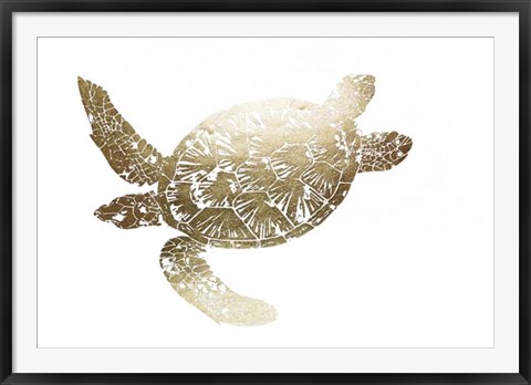 Framed Gold Foil Sea Turtle II Print