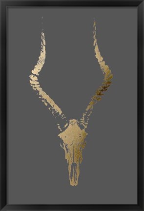 Framed Gold Foil Rustic Mount II on Dark Grey Print