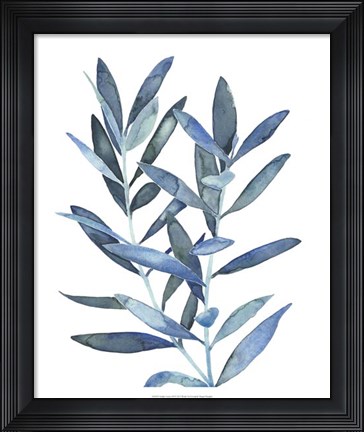 Framed Indigo Leaves III Print