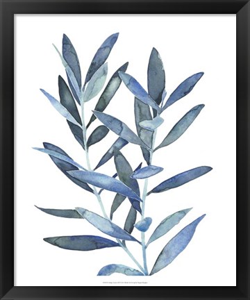 Framed Indigo Leaves III Print