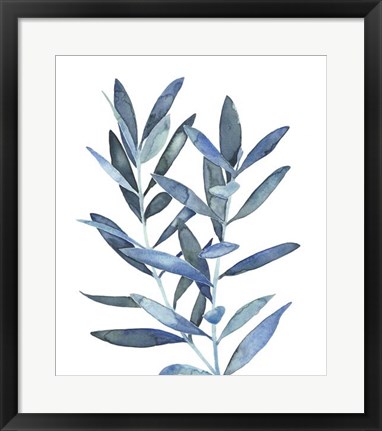 Framed Indigo Leaves III Print