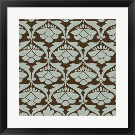 Framed Spa and Sepia Tile IV Print