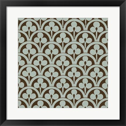 Framed Spa and Sepia Tile VI Print