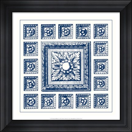 Framed Indigo Medallion IV Print