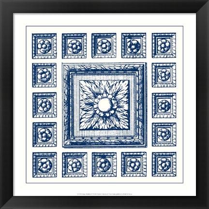 Framed Indigo Medallion IV Print