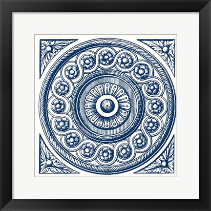 Framed Indigo Medallion V Print