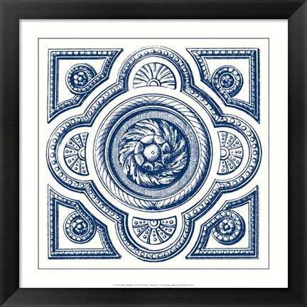 Framed Indigo Medallion VI Print