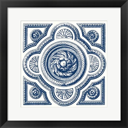 Framed Indigo Medallion VI Print