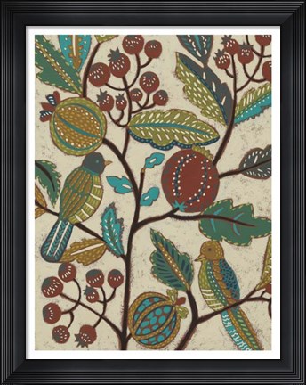 Framed Berry Branch I Print