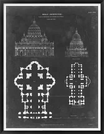 Framed Plan &amp; Elevation for St. Peter&#39;s &amp; St. Paul&#39;s Print