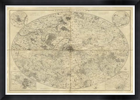 Framed Environs of Paris Print