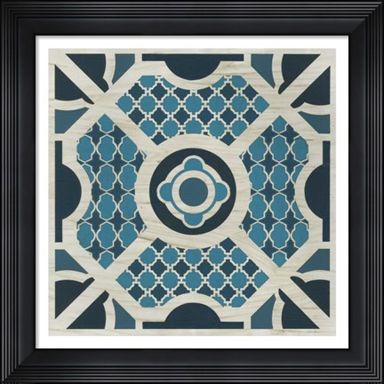 Framed Indigo Lattice II Print