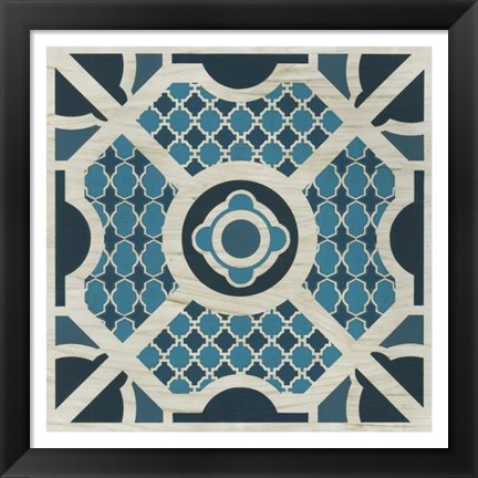 Framed Indigo Lattice II Print