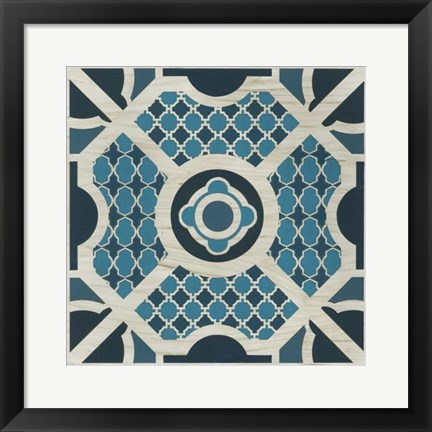 Framed Indigo Lattice II Print