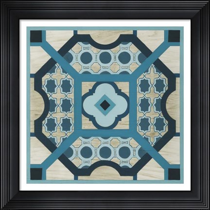 Framed Indigo Lattice III Print