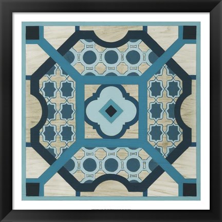 Framed Indigo Lattice III Print