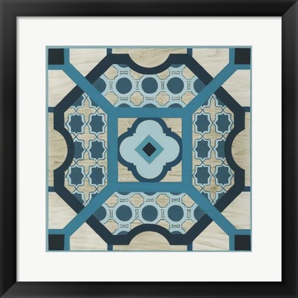 Framed Indigo Lattice III Print