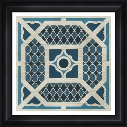 Framed Indigo Lattice IV Print