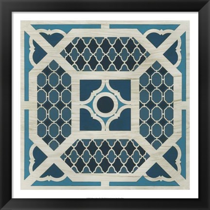 Framed Indigo Lattice IV Print