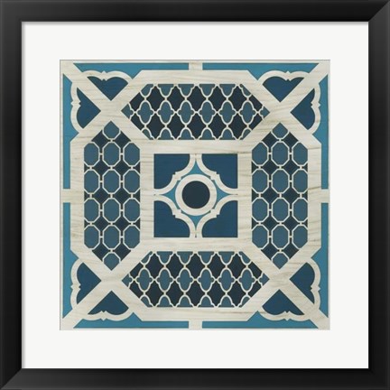 Framed Indigo Lattice IV Print