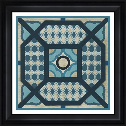 Framed Indigo Lattice VI Print