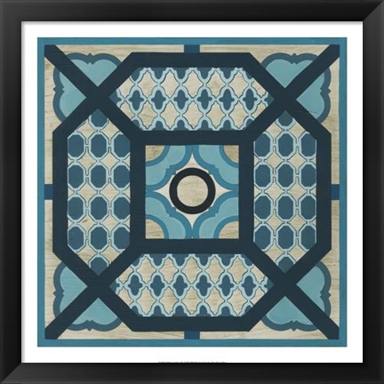 Framed Indigo Lattice VI Print