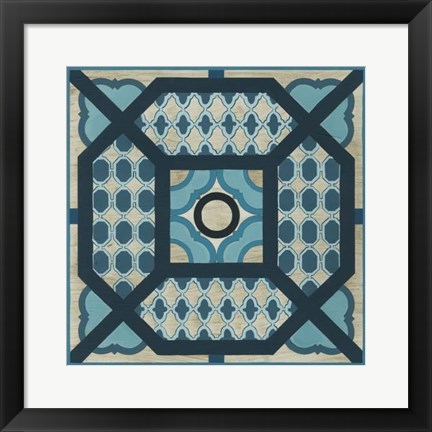 Framed Indigo Lattice VI Print