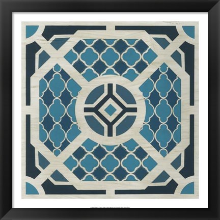 Framed Indigo Lattice VII Print