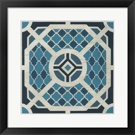 Framed Indigo Lattice VII Print