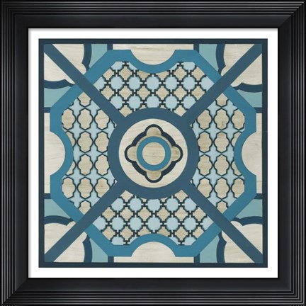 Framed Indigo Lattice VIII Print