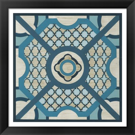 Framed Indigo Lattice VIII Print