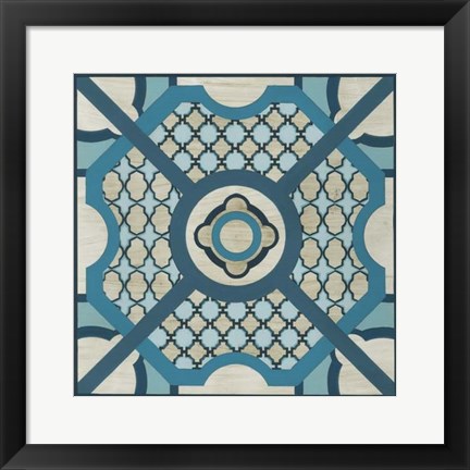 Framed Indigo Lattice VIII Print
