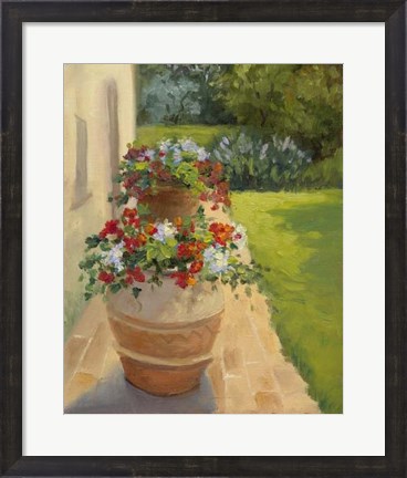 Framed Urns by the Villa Print
