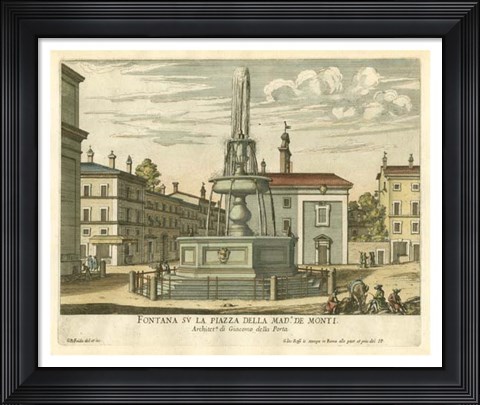 Framed Italian Fountain I Print