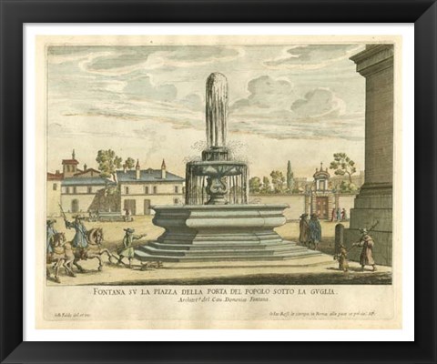 Framed Italian Fountain III Print