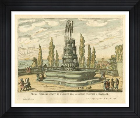 Framed Italian Fountain IV Print