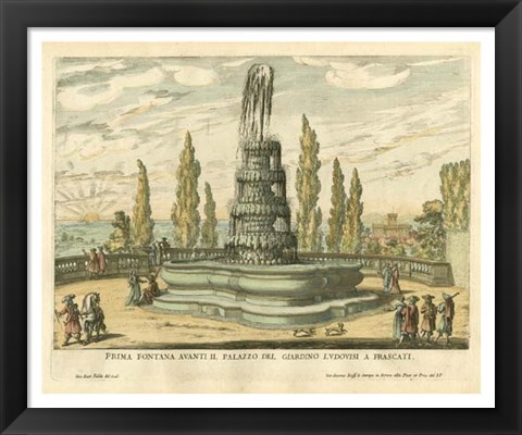 Framed Italian Fountain IV Print