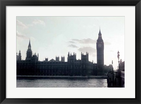 Framed Sunset on the River Thames Print